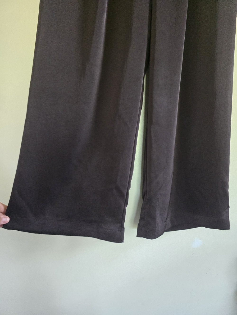 Varley Bryden 2.0 Wide Leg Pant 29.5 Semi Gloss Satin Brown Size Medium - Picture 10 of 16